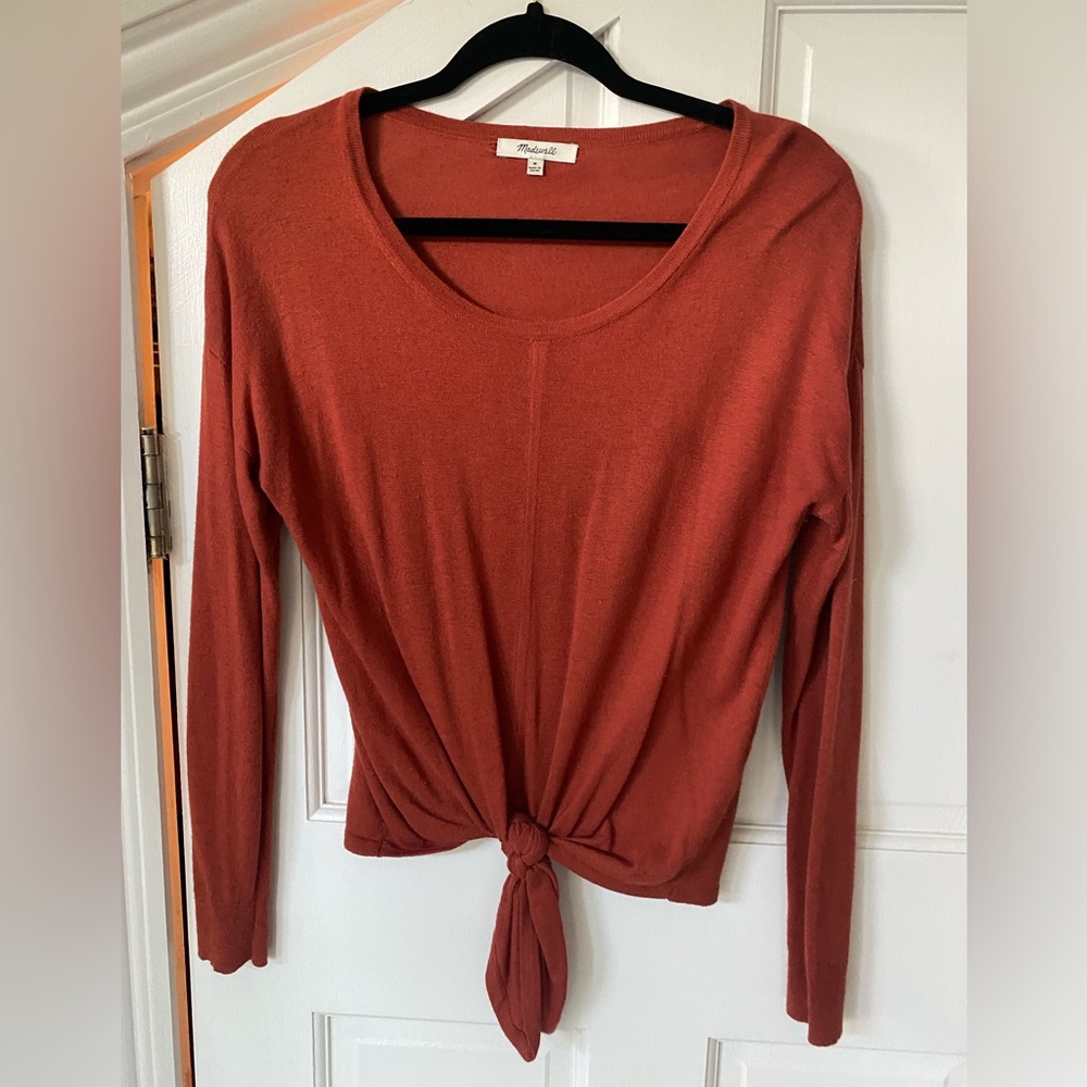 Madewell tie front sweater